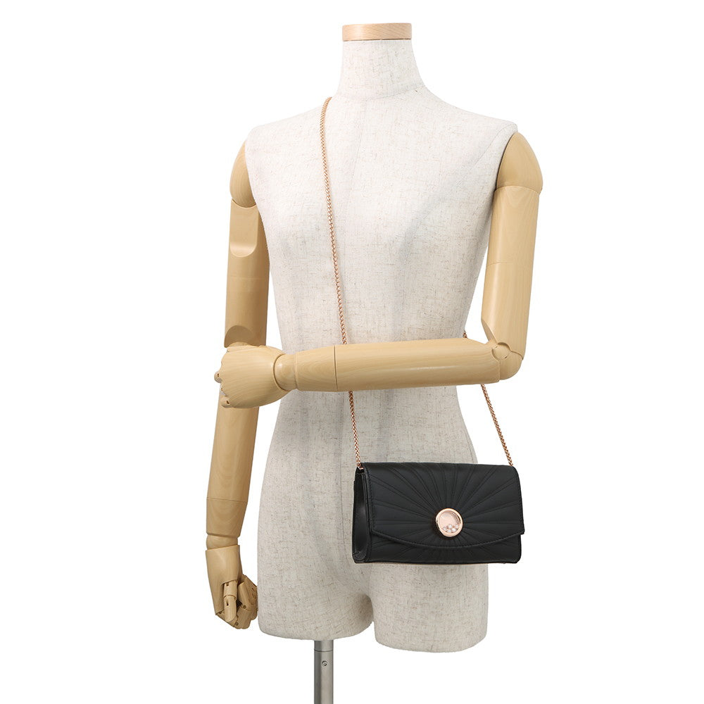 Chopard Happy Mini Chain Shoulder Bag Black Leather