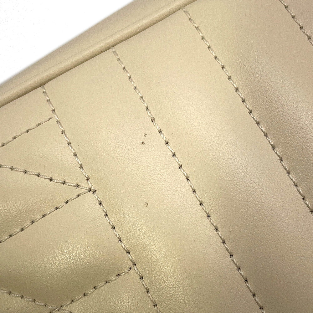 GUCCI GG Marmont ChainShoulder Bag White/Beige846312 Leather Size Small