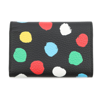 LOUIS VUITTON LV × YK Portefeuille Capucine Compact Noir/MulticolorM81963 Taurillon Leather/Painted Dot
