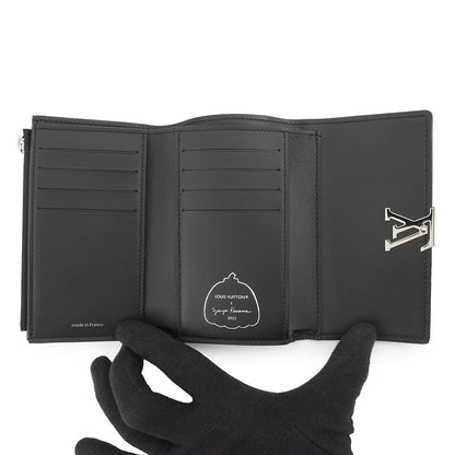 LOUIS VUITTON LV × YK Portefeuille Capucine Compact Noir/MulticolorM81963 Taurillon Leather/Painted Dot