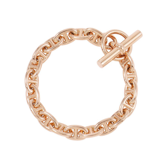 HERMES Chaine d'Ancre Bracelet 19 frames Size PM 18K Pink Gold