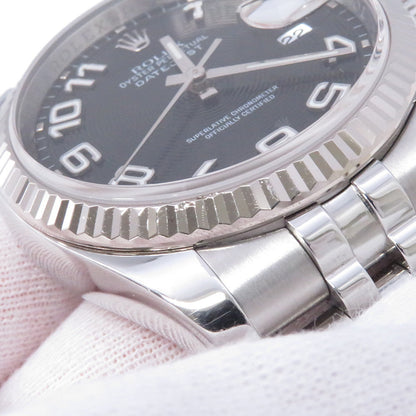 ROLEX Datejust W36mm Stainless Steel K18WG Black concentric Dial116234