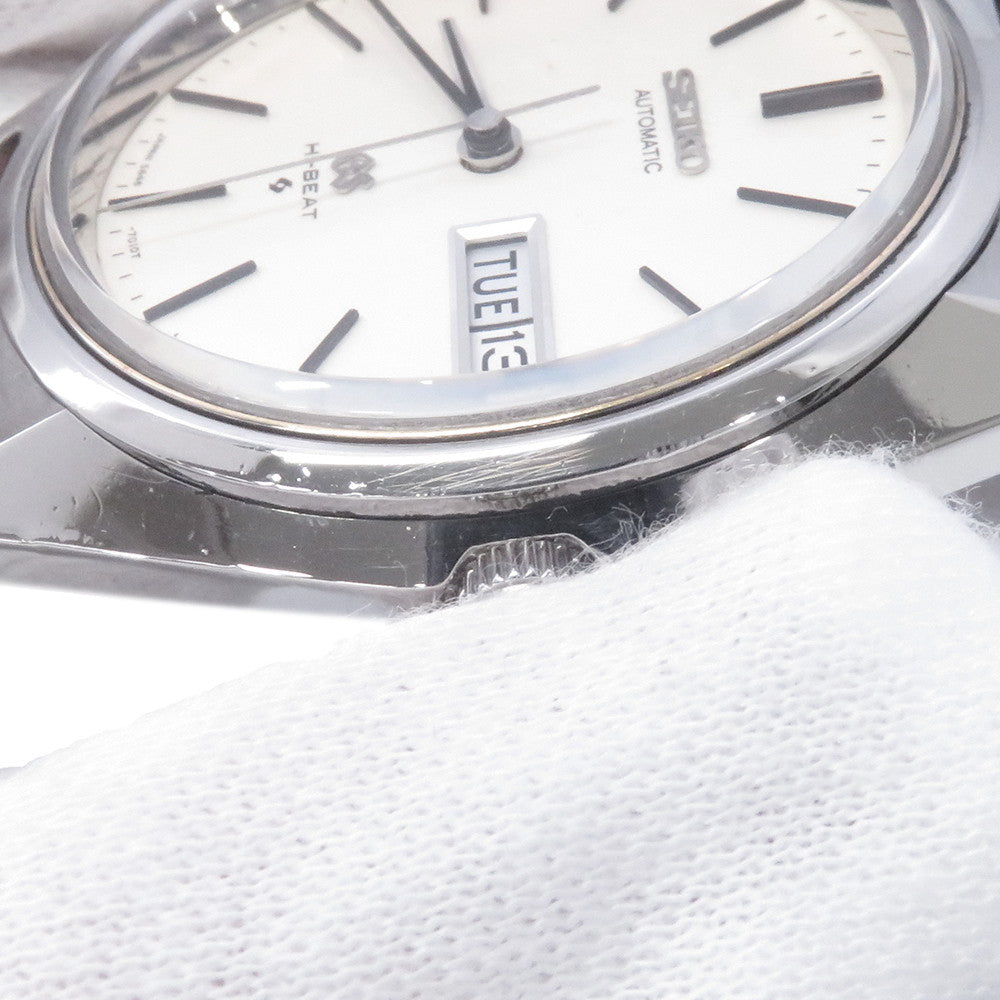 SEIKO Grand SEIKO Hi-Beat Medallion Day-Date W36mm Stainless Steel Leather Silver Dial5646-7010