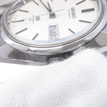 SEIKO Grand SEIKO Hi-Beat Medallion Day-Date W36mm Stainless Steel Leather Silver Dial5646-7010