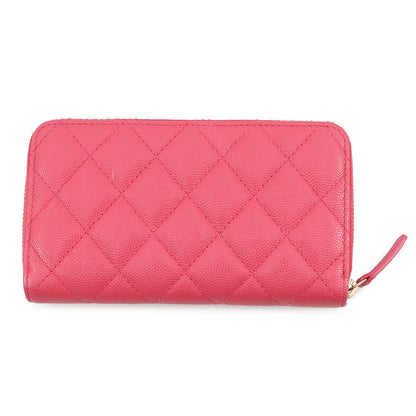 CHANEL CHANEL19 Matelasse Small Zip Wallet Pink Caviar Leather