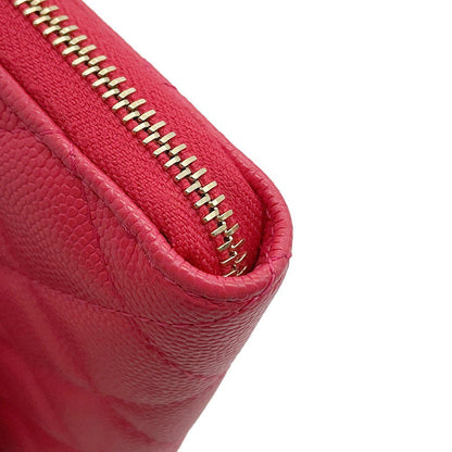CHANEL CHANEL19 Matelasse Small Zip Wallet Pink Caviar Leather