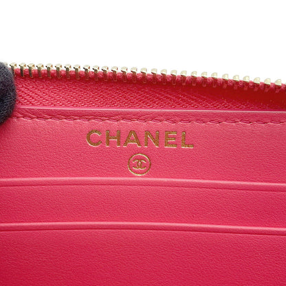 CHANEL CHANEL19 Matelasse Small Zip Wallet Pink Caviar Leather