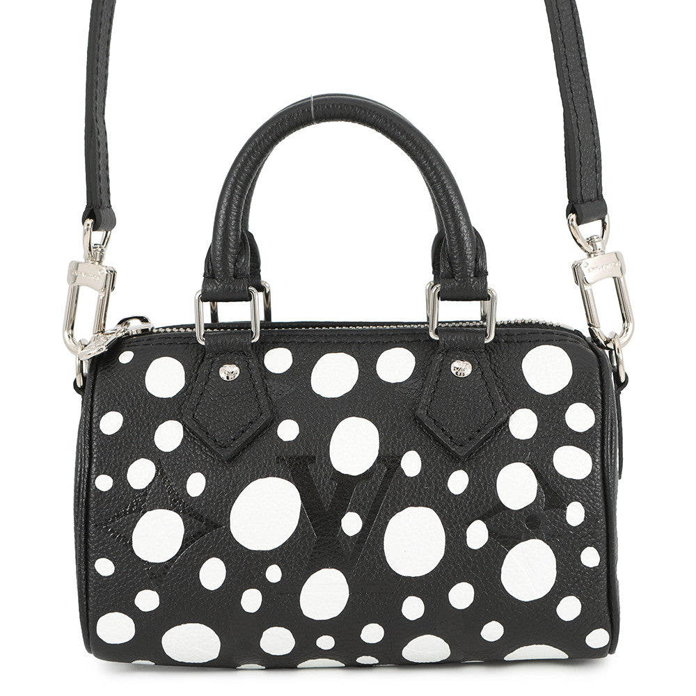 LOUIS VUITTON LV × YK Nano Speedy Noir/WhiteM81910 Monogram Empreinte Leather Infinity Dot Size Nano