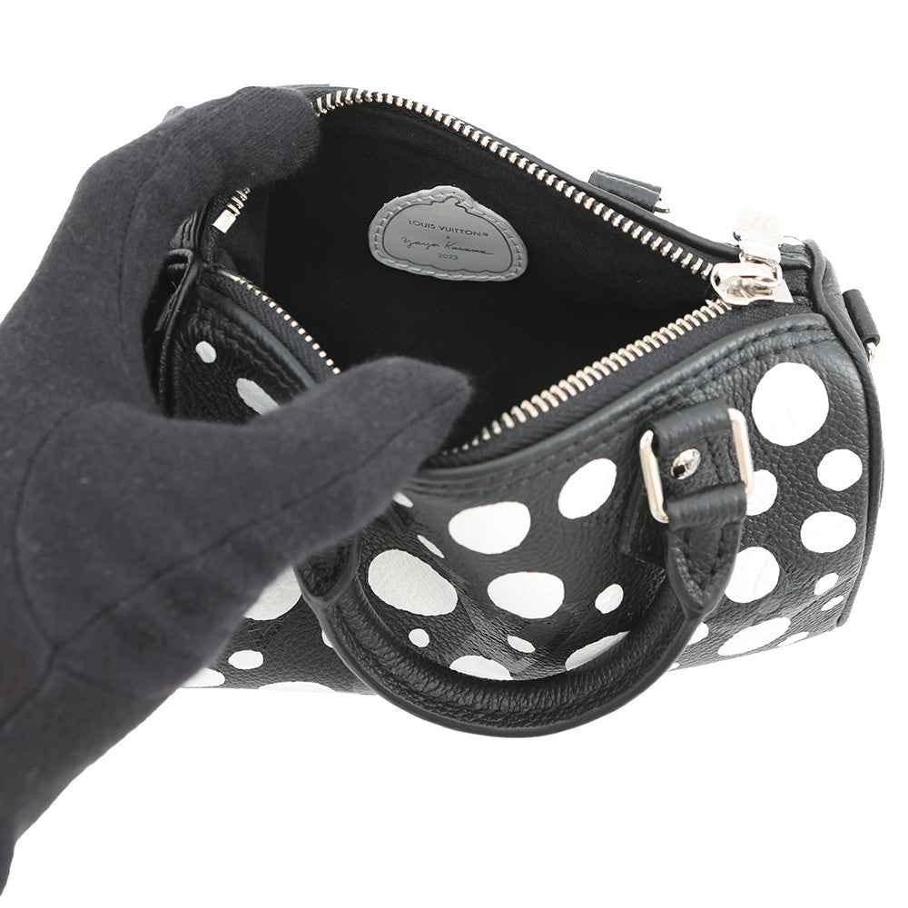 LOUIS VUITTON LV × YK Nano Speedy Noir/WhiteM81910 Monogram Empreinte Leather Infinity Dot Size Nano