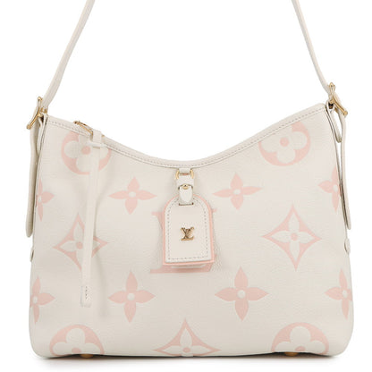 LOUIS VUITTON Carryall Zip NM White/PinkM24141 Bicolor Monogram Empreinte Leather Size PM