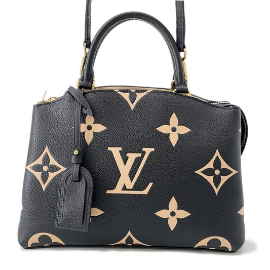 LOUIS VUITTON Petit Palais Noir/BeigeM58913 Bicolor Monogram Empreinte Leather Size PM