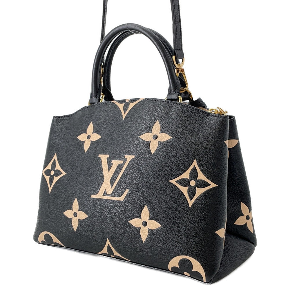 LOUIS VUITTON Petit Palais Noir/BeigeM58913 Bicolor Monogram Empreinte Leather Size PM