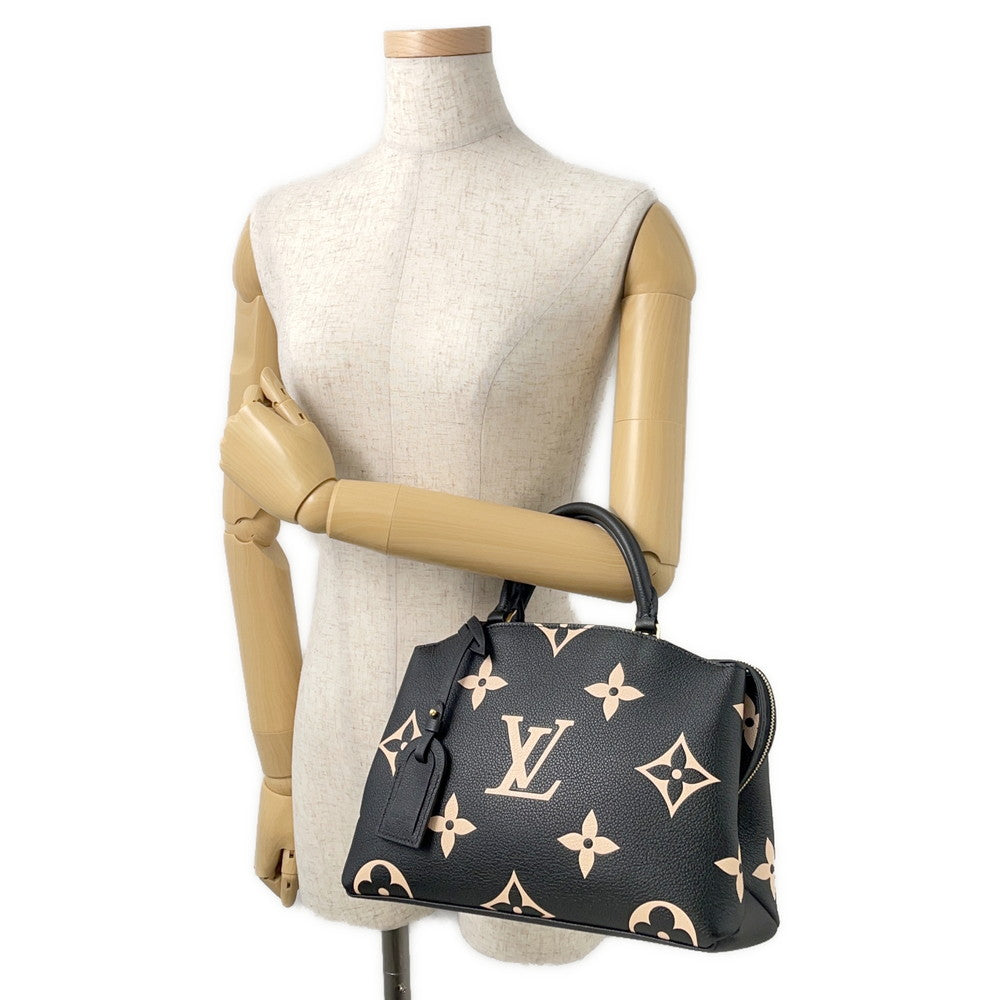 LOUIS VUITTON Petit Palais Noir/BeigeM58913 Bicolor Monogram Empreinte Leather Size PM