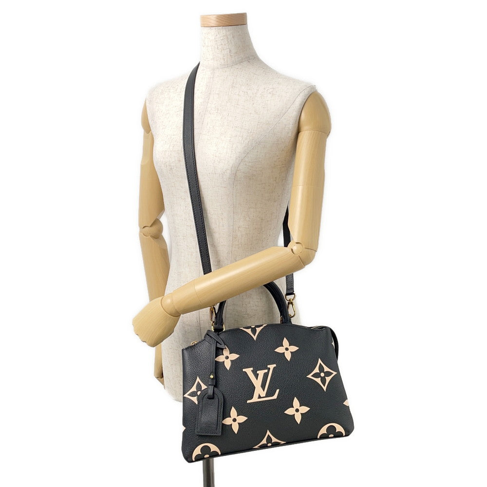 LOUIS VUITTON Petit Palais Noir/BeigeM58913 Bicolor Monogram Empreinte Leather Size PM