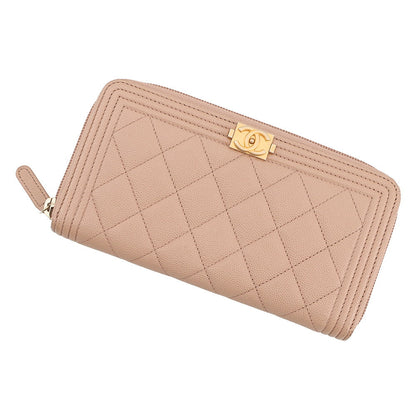 CHANEL Boy Chanel Wallet BeigeA80815 Caviar Leather