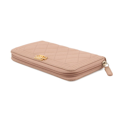 CHANEL Boy Chanel Wallet BeigeA80815 Caviar Leather