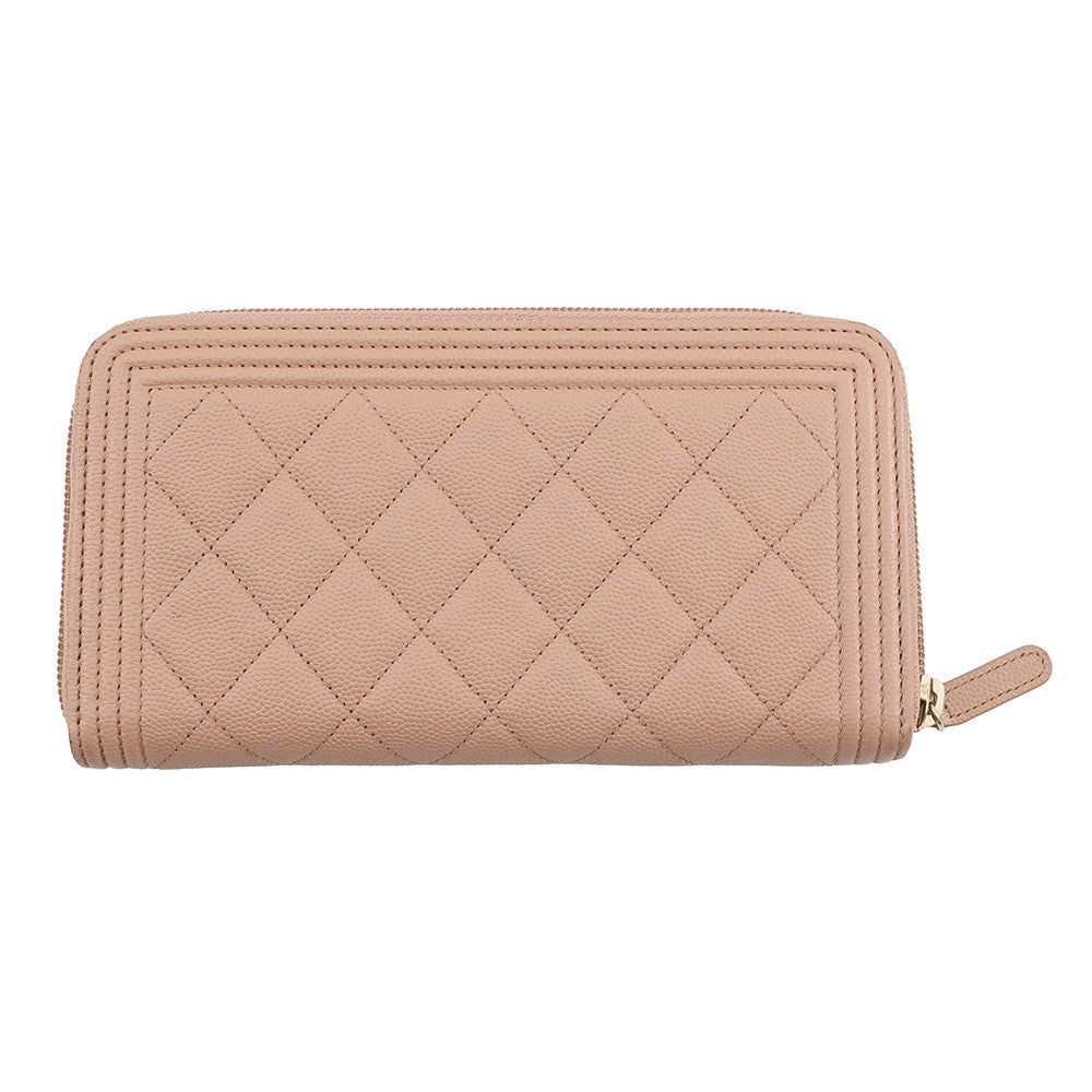 CHANEL Boy Chanel Wallet BeigeA80815 Caviar Leather