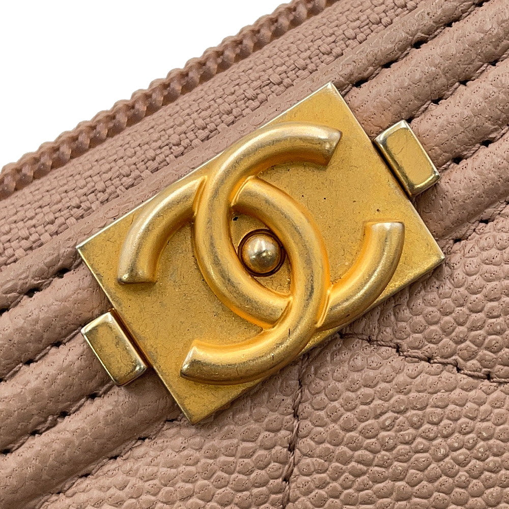 CHANEL Boy Chanel Wallet BeigeA80815 Caviar Leather