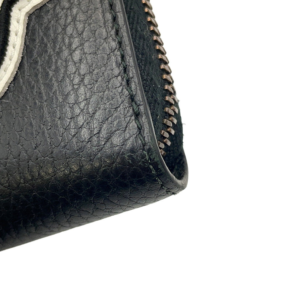 GUCCI GG Marmont Zip AroundNagazaiCloth Black/Multicolor474584 Leather