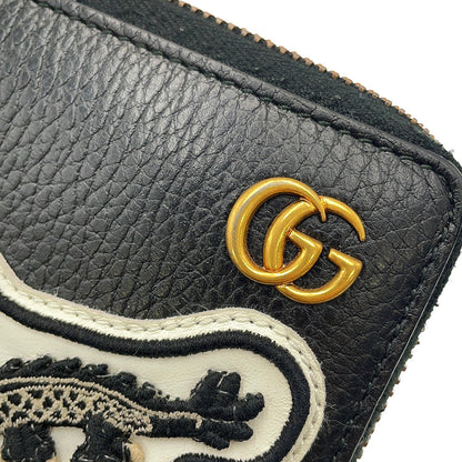 GUCCI GG Marmont Zip AroundNagazaiCloth Black/Multicolor474584 Leather
