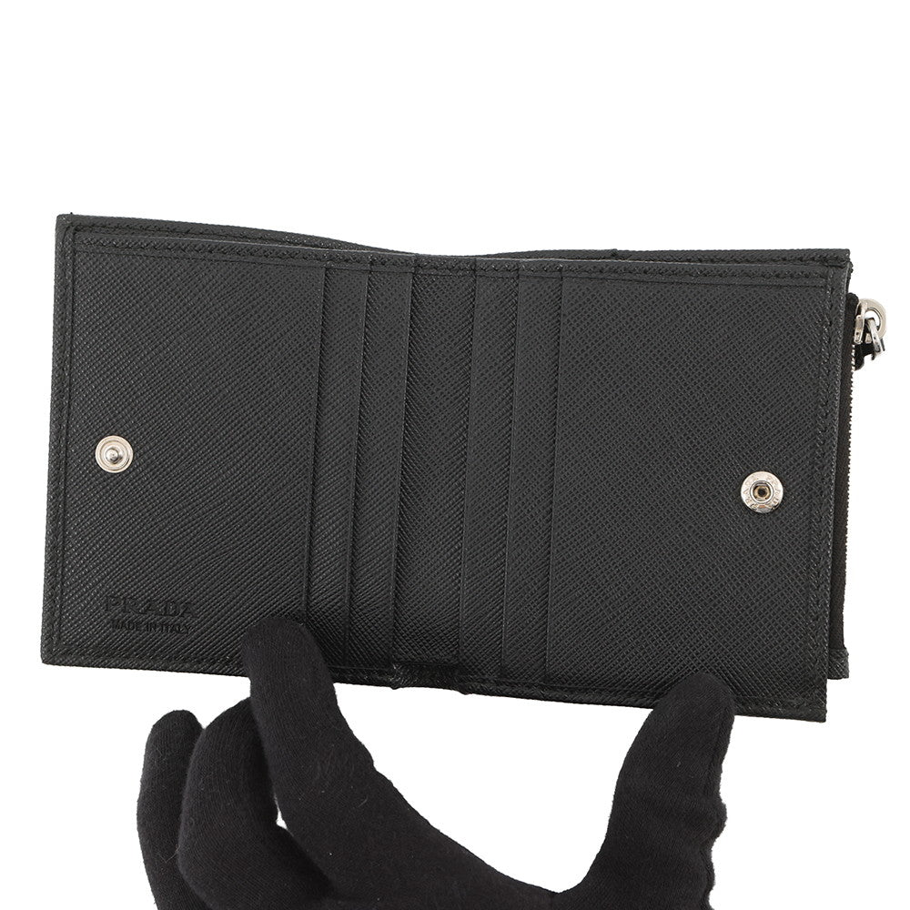 PRADA Re-Nylon Compact Wallet Black2ML049 Nylon/Leather