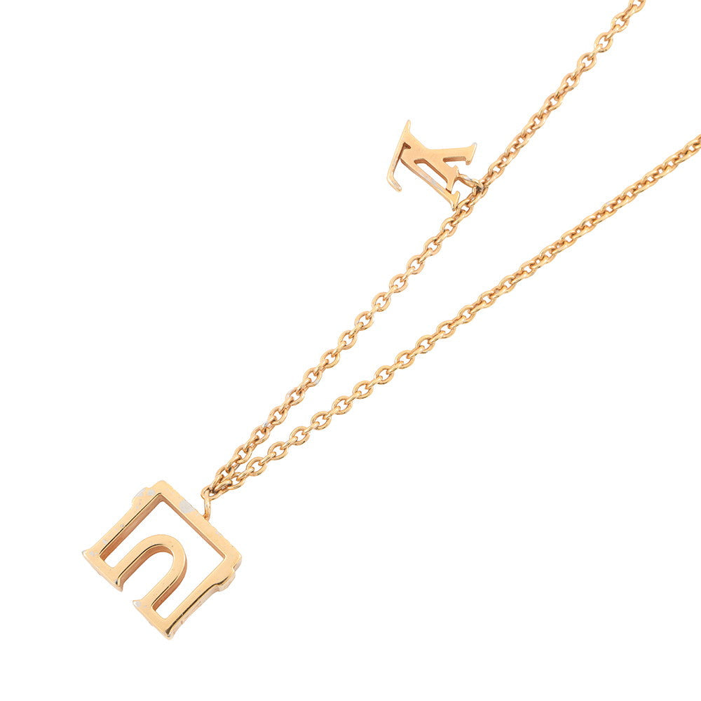LOUIS VUITTON LV & Paris Arc de Triomphe Necklace RoseM00524 Gold Plated