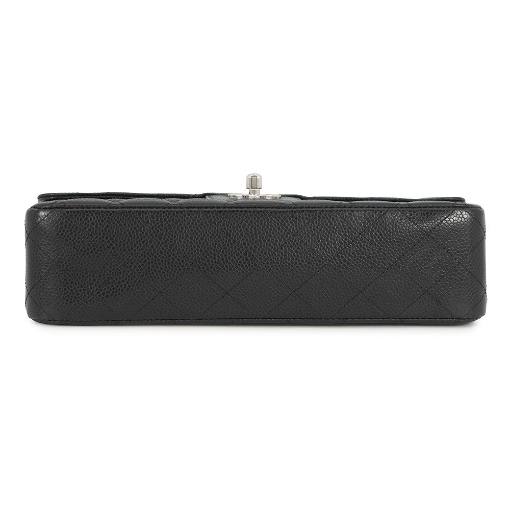 CHANEL Matelasse Double Flap ChainShoulder Bag BlackA01112 Caviar Leather Size 25