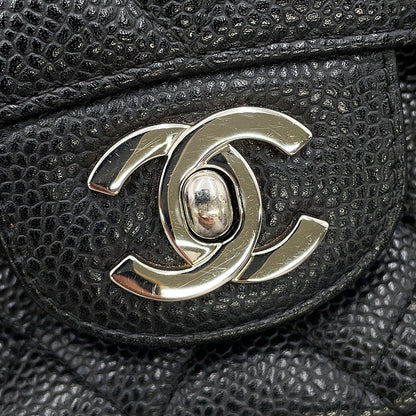 CHANEL Matelasse Double Flap ChainShoulder Bag BlackA01112 Caviar Leather Size 25