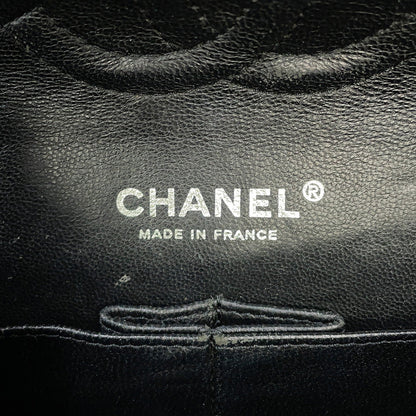 CHANEL Matelasse Double Flap ChainShoulder Bag BlackA01112 Caviar Leather Size 25