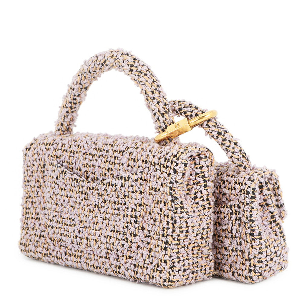 CHANEL Parent-child Bag Purple Tweed