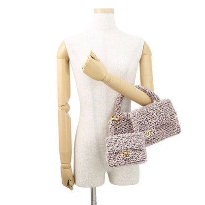 CHANEL Parent-child Bag Purple Tweed