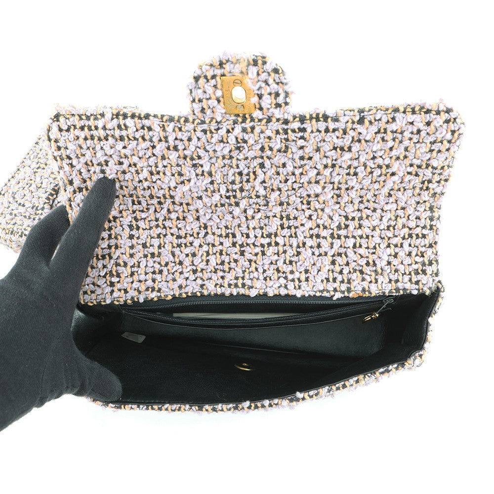 CHANEL Parent-child Bag Purple Tweed