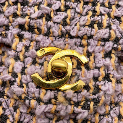 CHANEL Parent-child Bag Purple Tweed