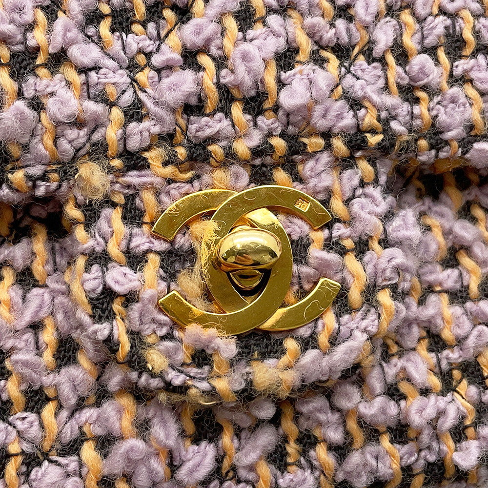CHANEL Parent-child Bag Purple Tweed