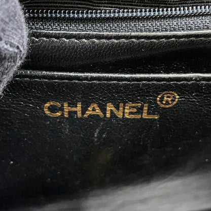 CHANEL Chevron Flap ChainShoulder Bag Black Caviar Leather