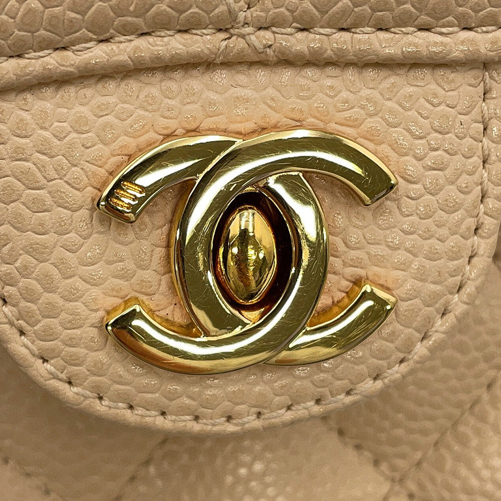CHANEL Mini Matelasse ChainShoulder Bag BeigeA35200 Caviar Leather Size 18
