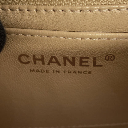 CHANEL Mini Matelasse ChainShoulder Bag BeigeA35200 Caviar Leather Size 18