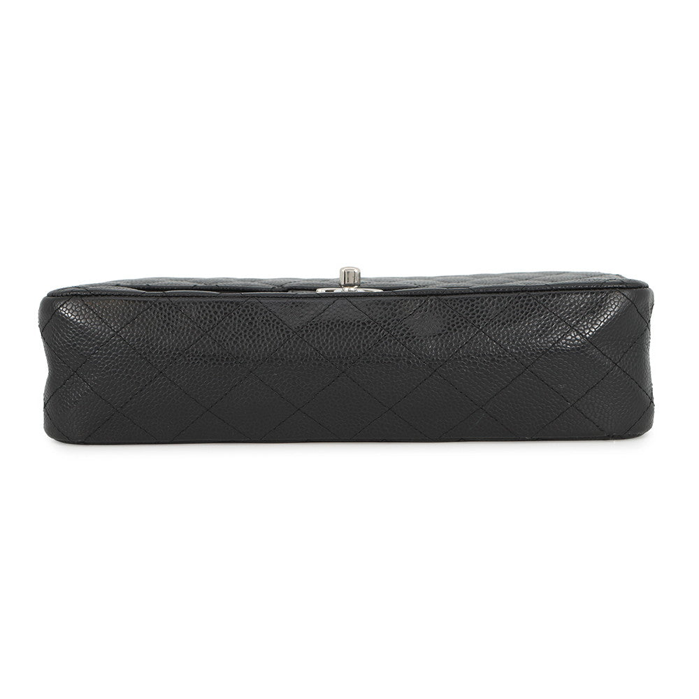 CHANEL Matelasse Double Flap ChainShoulder Bag BlackA01112 Caviar Leather Size 25