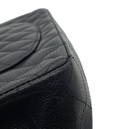 CHANEL Matelasse Double Flap ChainShoulder Bag BlackA01112 Caviar Leather Size 25