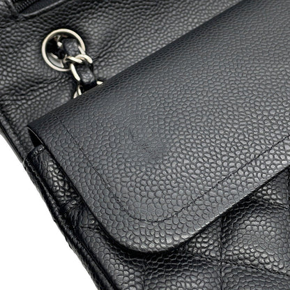 CHANEL Matelasse Double Flap ChainShoulder Bag BlackA01112 Caviar Leather Size 25