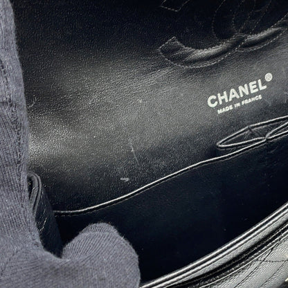 CHANEL Matelasse Double Flap ChainShoulder Bag BlackA01112 Caviar Leather Size 25