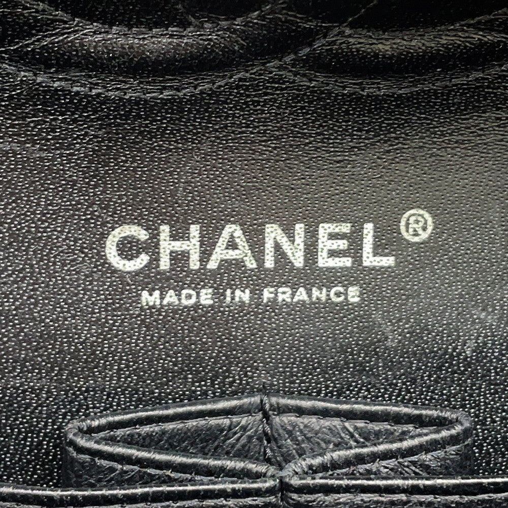 CHANEL Matelasse Double Flap ChainShoulder Bag BlackA01112 Caviar Leather Size 25