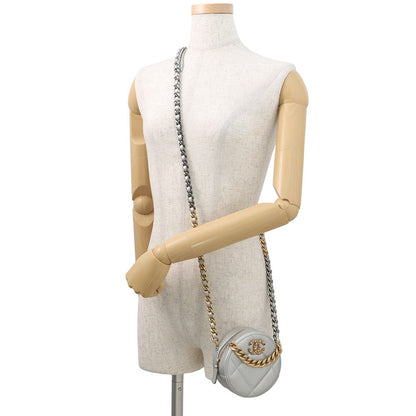 CHANEL CHANEL19 Round ChainShoulder Bag SilverAP0945 Lambskin