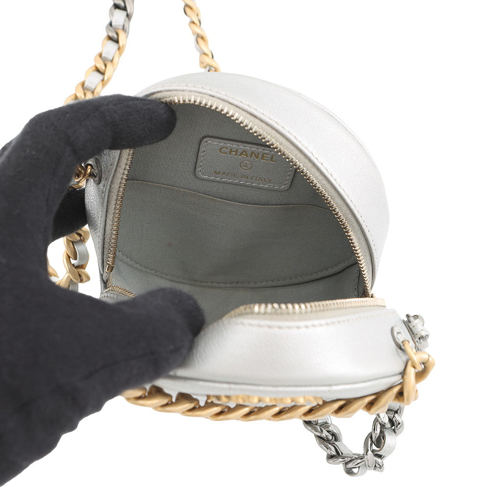 CHANEL CHANEL19 Round ChainShoulder Bag SilverAP0945 Lambskin