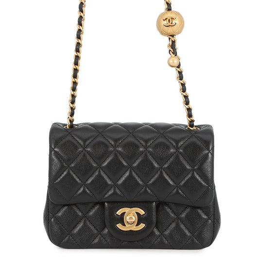 CHANEL Matelasse ChainShoulder Bag BlackAS1786 Lambskin Size Mini