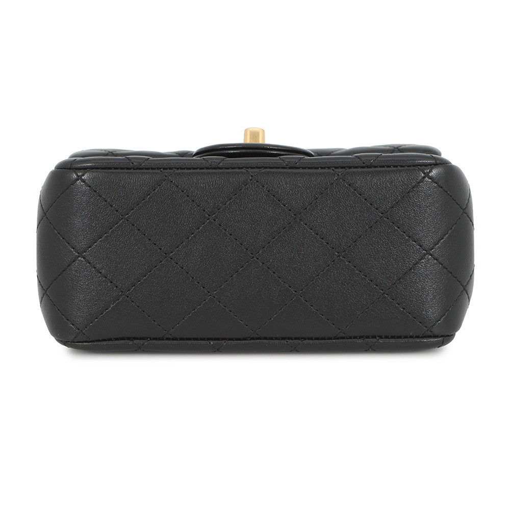 CHANEL Matelasse ChainShoulder Bag BlackAS1786 Lambskin Size Mini