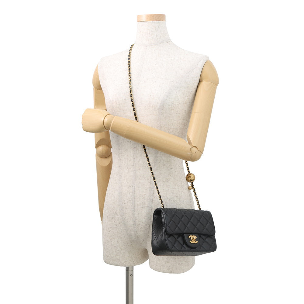 CHANEL Matelasse ChainShoulder Bag BlackAS1786 Lambskin Size Mini