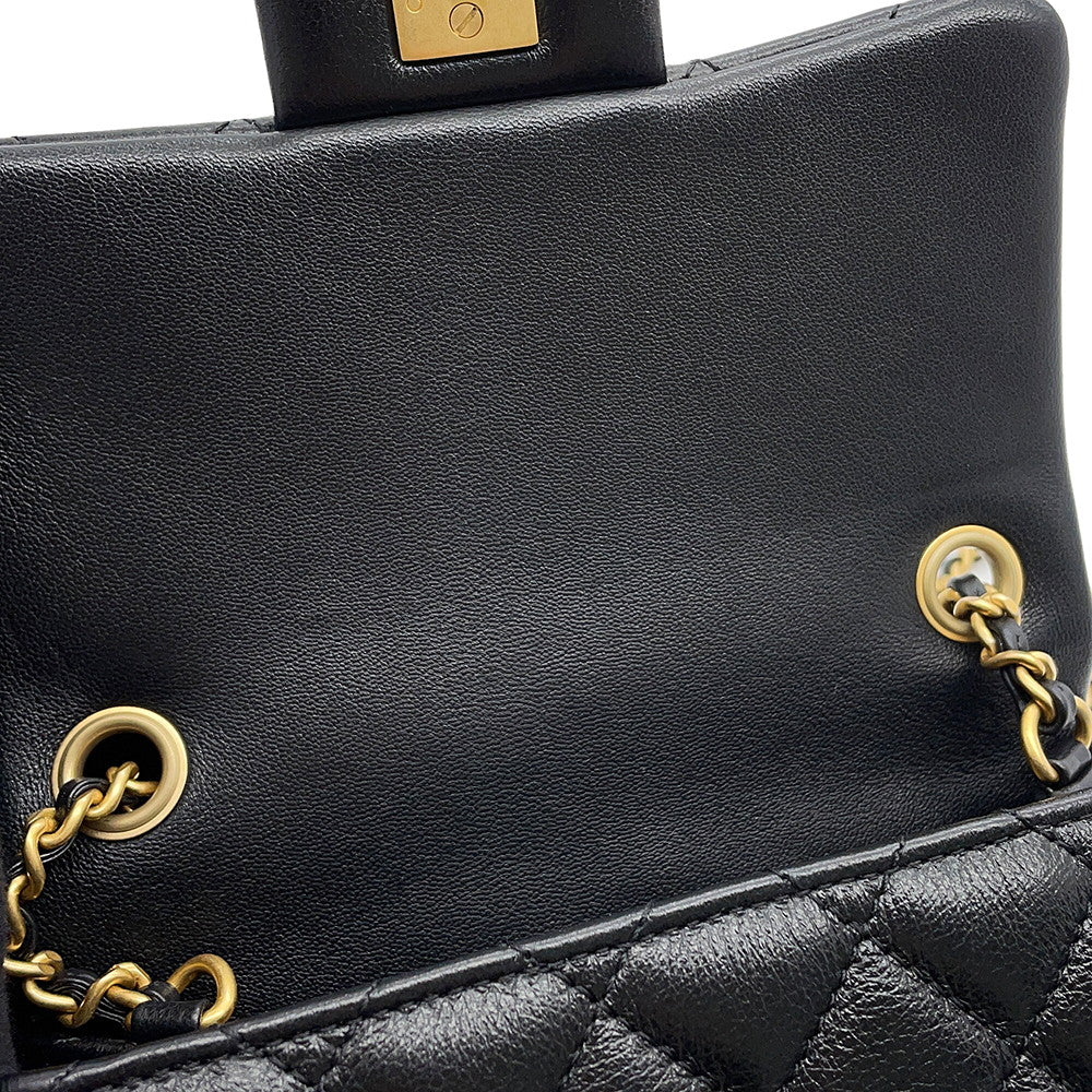 CHANEL Matelasse ChainShoulder Bag BlackAS1786 Lambskin Size Mini