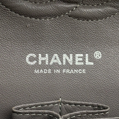 CHANEL Matelasse Double Flap ChainShoulder Bag GrayA01112 Caviar Leather Size 25