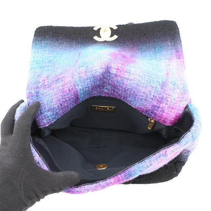 CHANEL CHANEL19 ChainShoulder Bag Black/PurpleAS1160 Tweed